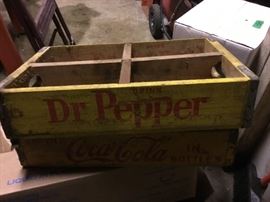 Dr. Pepper and Coca Cola crates