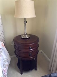 Bedside tables (2 available).  Lamp is NOT FOR SALE.