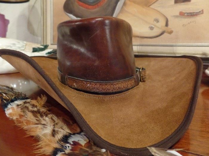 Very cool old leather cowboy hat