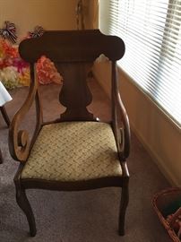 Lewisburg solid cherry arm chair with dining room set,  one of two.  circa 1955