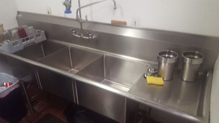 3 compartment dish sink