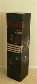 Asian Black Lacquer Pedestal