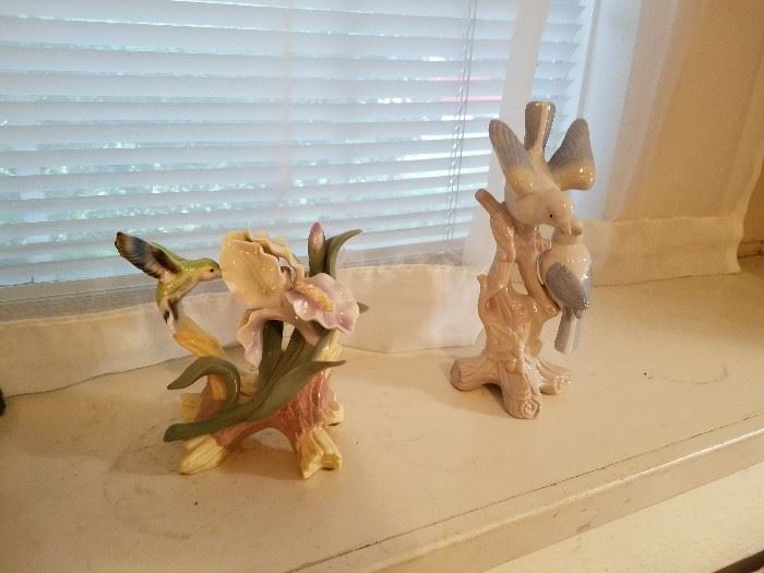 Porcelain bird figurines
