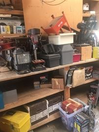 • Gas lawn mower
• Compressor
• Drills
• Mita- saw, tools