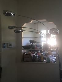 • Mid-Century arch chrome floor lamp