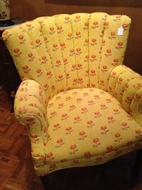 Yellow channel back chair