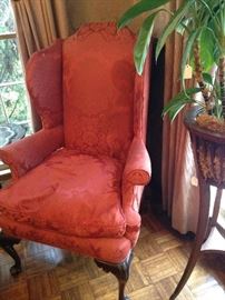 Exceptional Queen Anne  upholstered chair