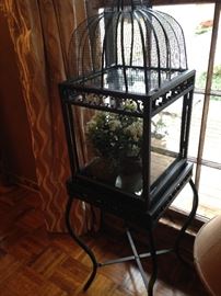Stunning birdcage used as a plant stand