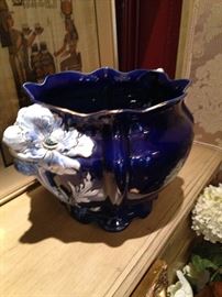 Large antique cobalt blue bowl