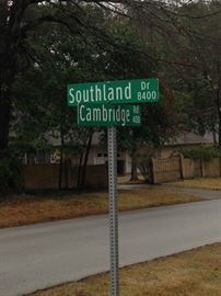 Turn south on Southland Dr. off of Cambridge Rd.