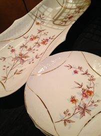 Several china pieces including a fish platter