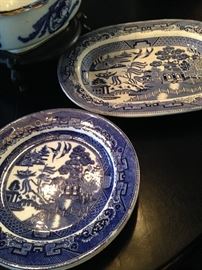 Staffordshire Blue Willow stoneware
