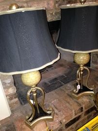 Matching lamps in black and gold