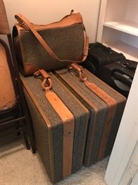 Vintage Hartmann tweed and leather luggage