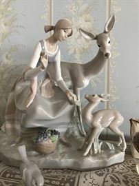 Vintage Lladro "Girl with Gazelle" Figurine 034