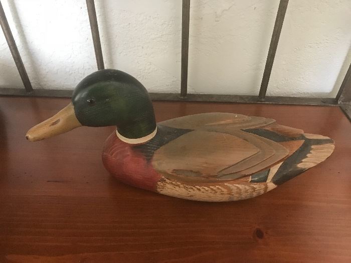 Bradford E. Horn mallard duck decoy, signed