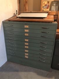 1950s Steelmaster flat 9 drawer file cabinet