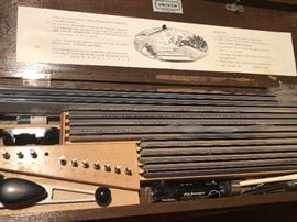 Vintage Unitech No. 1000-12L Lettering Equipment Set in Wooden Box