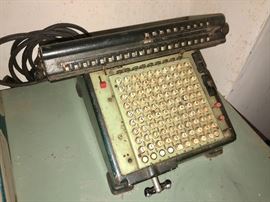 Vintage Monroe 10 Row Hand Crank Manual Calculator