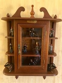 Display cabinet with little metal Civil War dudes