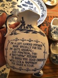 Pair of vintage Dutch left handed pitchers