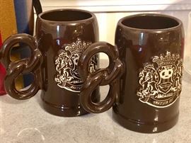 Snyder's Of Hanover Brown Ceramic Pretzel Handle Mugs