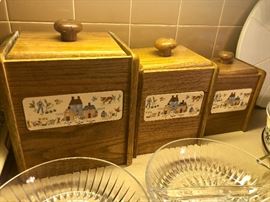 Vintage flour, sugar and tea containers