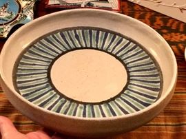 Large hand crafted pottery dish