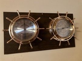 Springfield Vintage thermometer and barometer