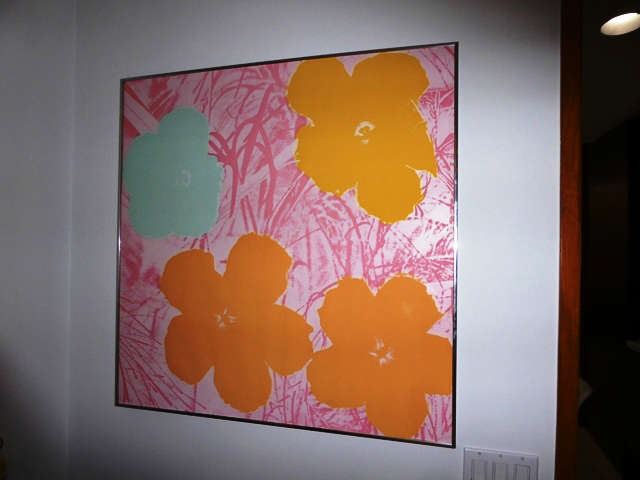 Andy Warhol (American, 1928-1987) "Flowers", 1970 Silkscreen, Signed & Numbered on Reverse, JL Hudson Tag also on Back