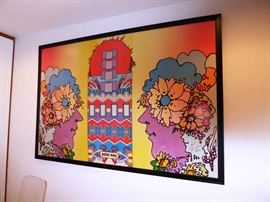 Peter Max (American, b. 1937) "Two Heads" Signed Poster, 46" x 70"