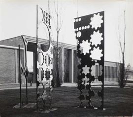 Alvin Spector's "Goliath & Friends", 3 Pc. Steel Sculpture, originally shown standing on the grounds of Cranbrook.