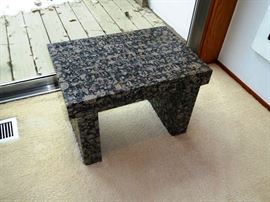 Jenny Holzer (American, b. 1950), "Truism Footstool", Baltic Brown Granite, 1988