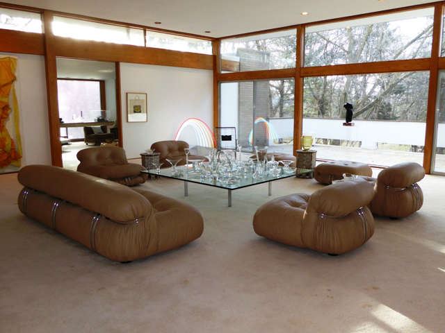 Afra & Tobia Scarpa for Cassina "Soriana" 7 Pc. Leather Grouping. Coffee Table not available.