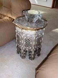 1900's Syrian Inlaid Mother of Pearl & Teakwood Tabouret - 1 of 5 available
