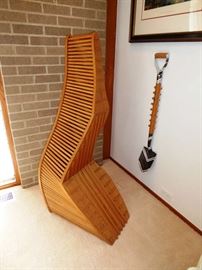 Gary Laatsch (American/Cranbrook, 20th c., deceased) "Moire" Sculpture, Wood Construction, 50 1/2" h.
