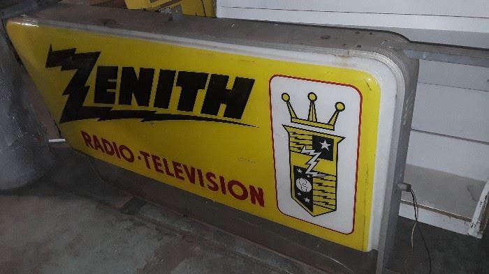 Vintage Zenith Television Lit Sign