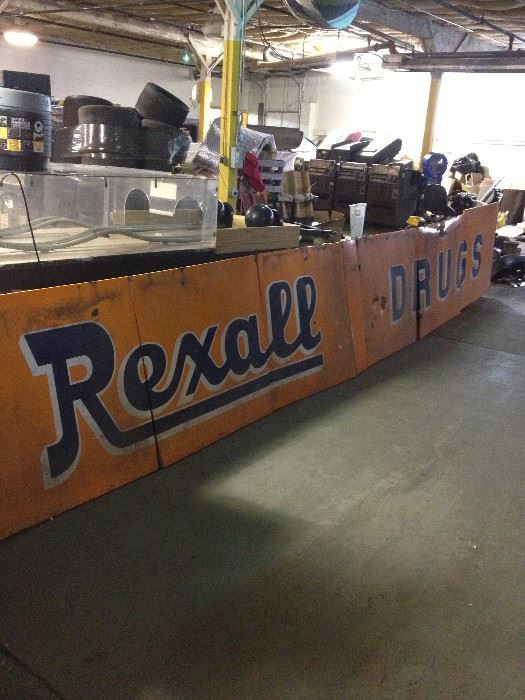 Large Rexall Drugs Segmented Porcelain Store Front Sign