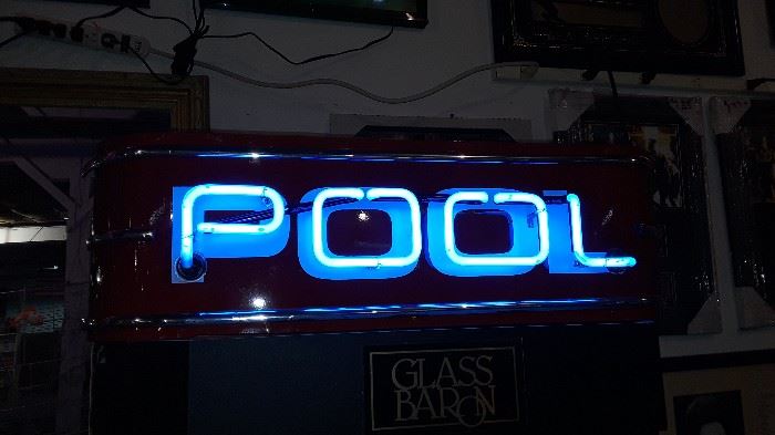 .Nice Vintage Pool Neon Sign