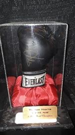 Signed Tommy "The Hitman" Hearns Boxing Glove