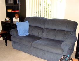 Sofa Bed, Black Wood Cabinet, Desk Unit, Hutch, Glass Doors, Bookcase