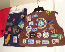 Boy Scout, Girl Scout, Vest, Scarf, Badges, Patches
