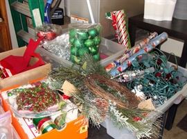 Christmas, Lights, Wrapping Paper, Ornaments, Decor