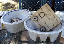 Porcelain Sinks, Blue White Floral, Pair, Accessories, Light Switch Covers