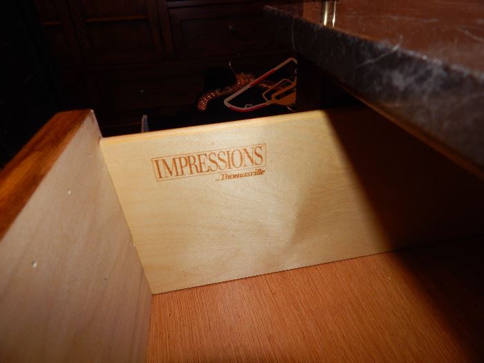 Thomasville Impressions Stamp inside drawer of "Visaya" Bedroom Furniture.  