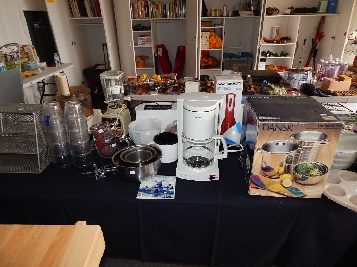Loads of Kitchenware...notice the Dansk 3 Pc. Stainless Stock Pot w/Insert NIB