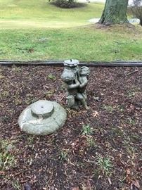 This is a nice two-piece bird bath ready for a new backyard this spring!