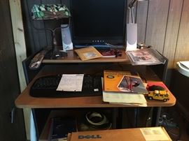 This is a computer and computer table.