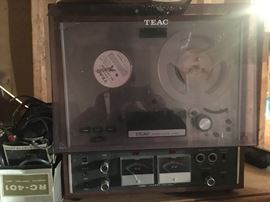 This is a TEAC reel to reel Model AR-405 -- all if this stuff is the "bomb" right now and really making a comeback -- there are also many reel-to-reel tapes.