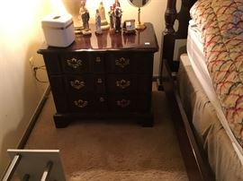 This is one of two matching Henredon three drawer night stands.